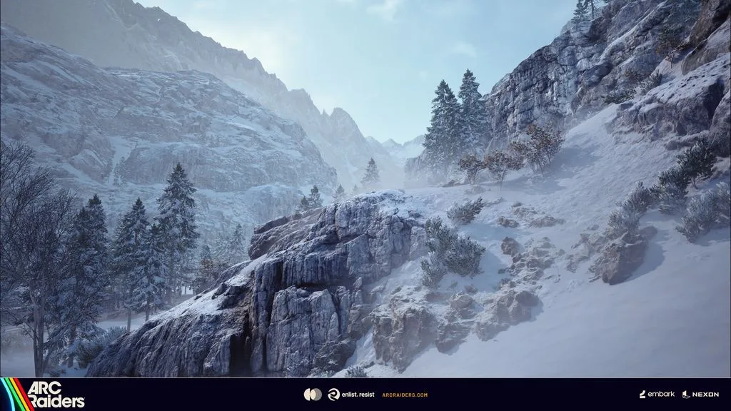 Official Frozen Trail screenshot of a snow-covered mountain route