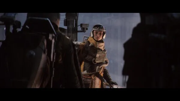 Official ARC Raiders trailer still of two Raiders in low light before setting out