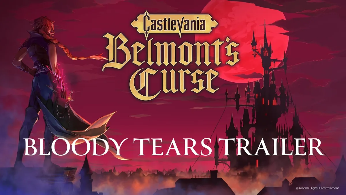 Still from KONAMI's official Bloody Tears trailer for Castlevania: Belmont's Curse