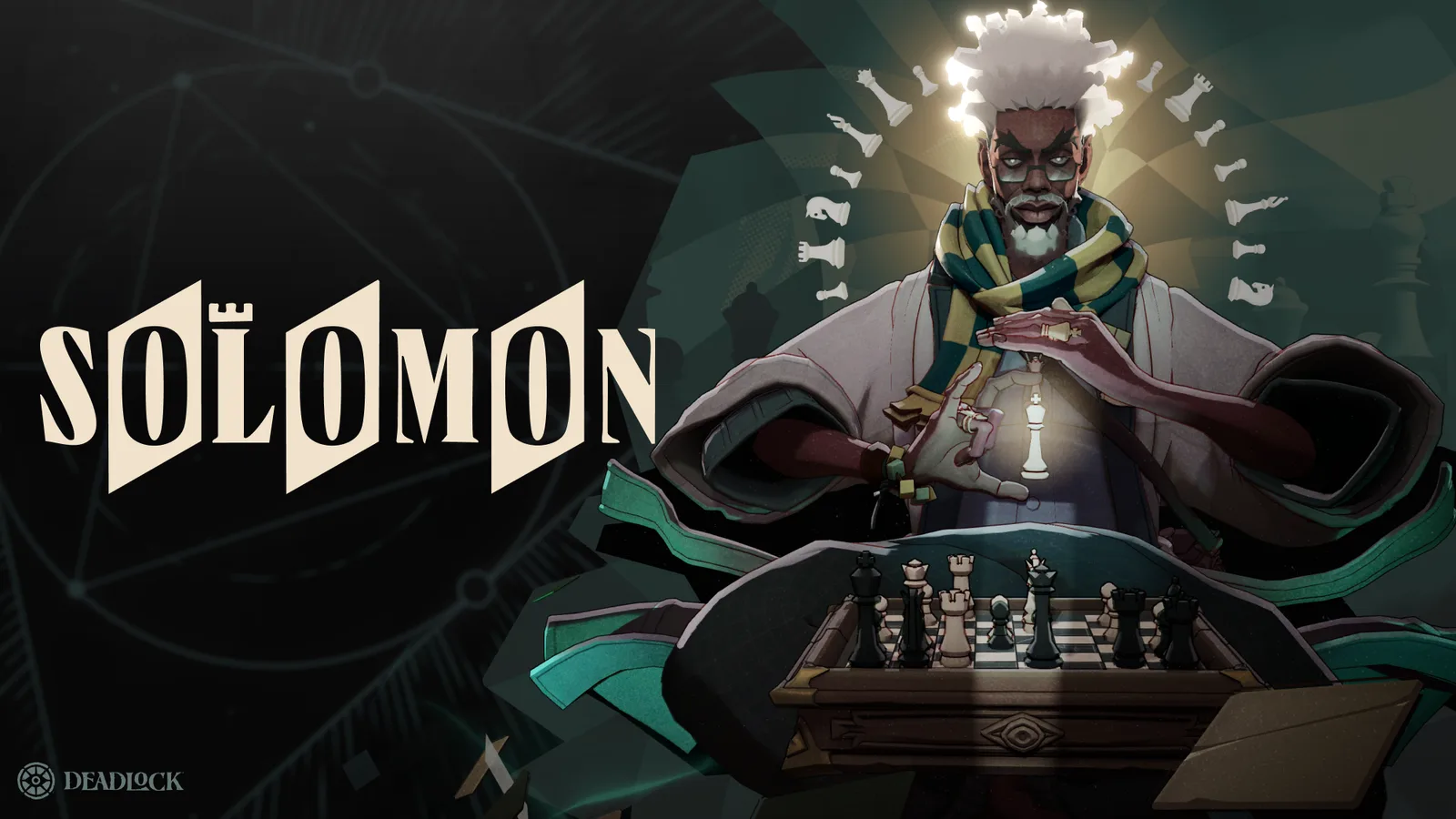 Valve Solomon announcement artwork showing Solomon behind a chess board