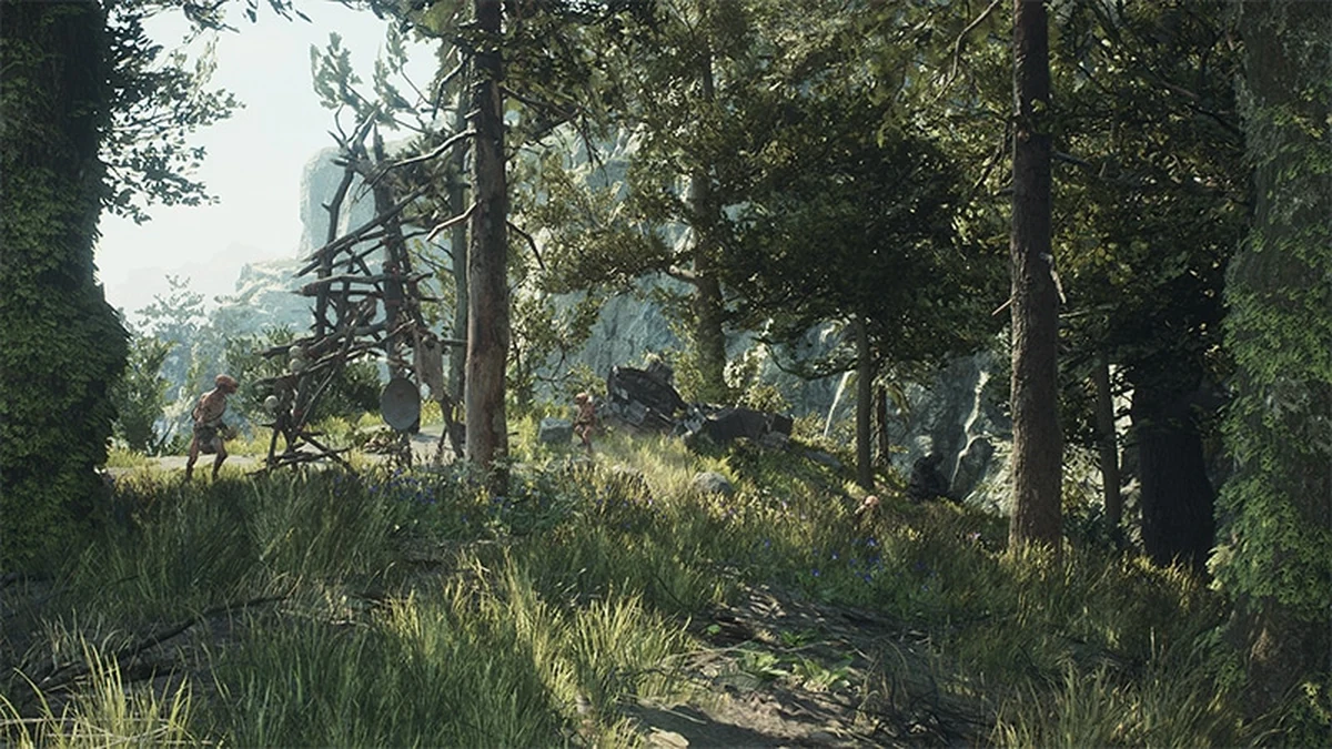 Official screenshot of a secluded woodland settlement in Vermund