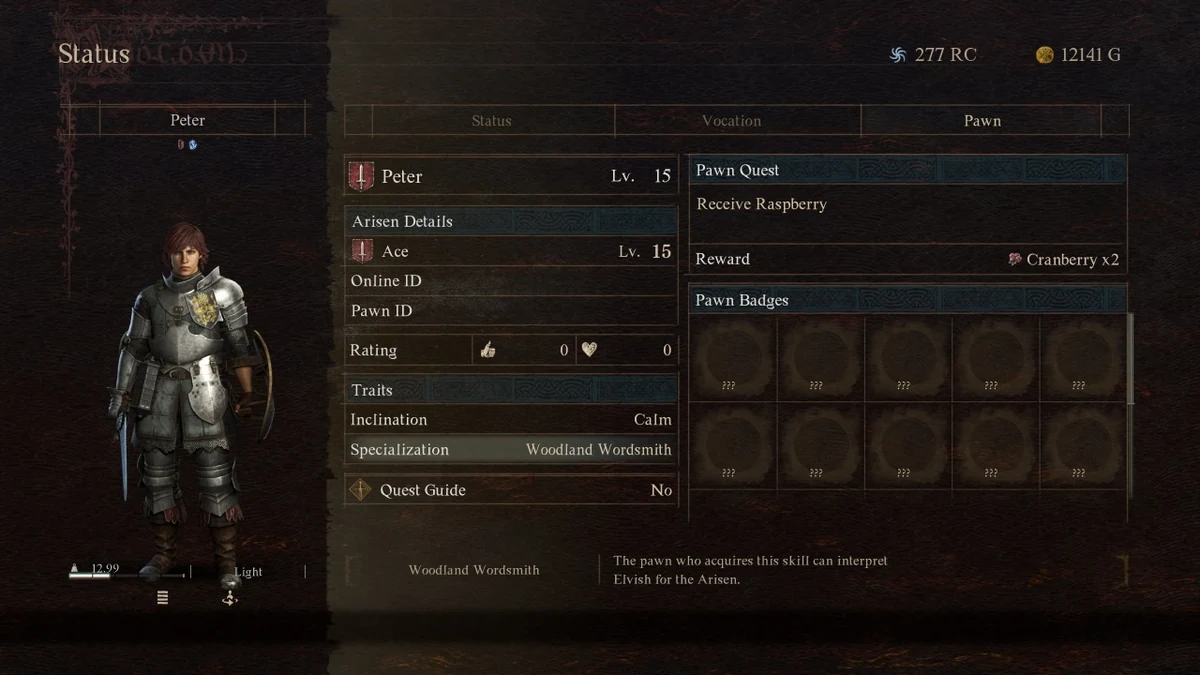 Official in-game status screen, used as save-management context