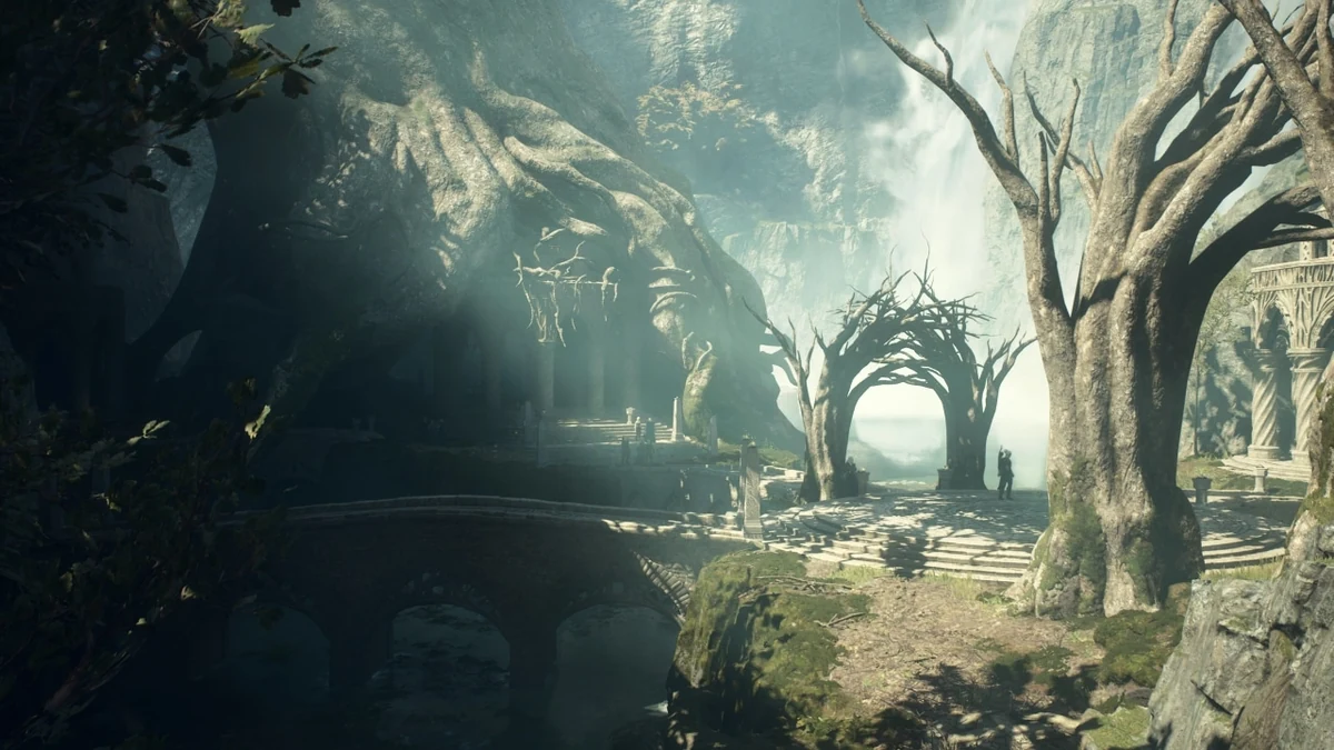 Official screenshot of ancient ruins in Vermund, used as riddle exploration context