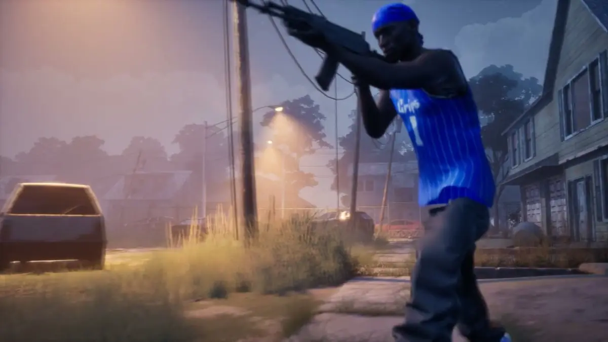 Official Hood Warfare 2 trailer still of a firefight with muzzle flashes