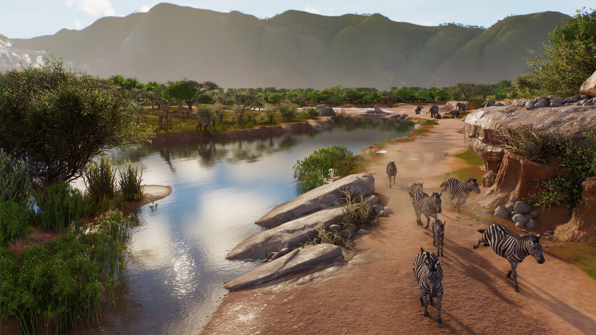 A broad wetland habitat in an official Planet Zoo 2 screenshot