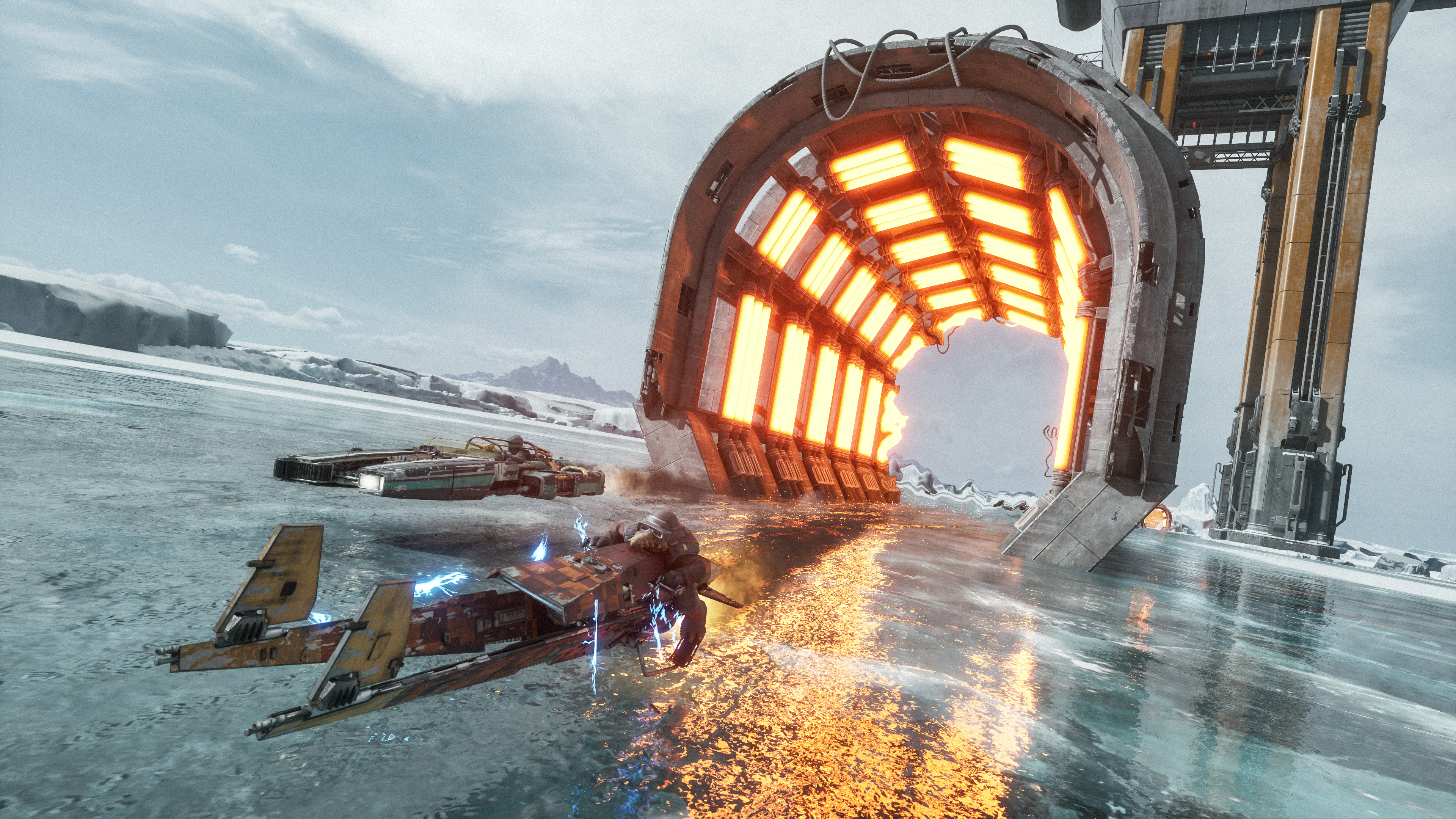Official screenshot of a race on an icy circuit