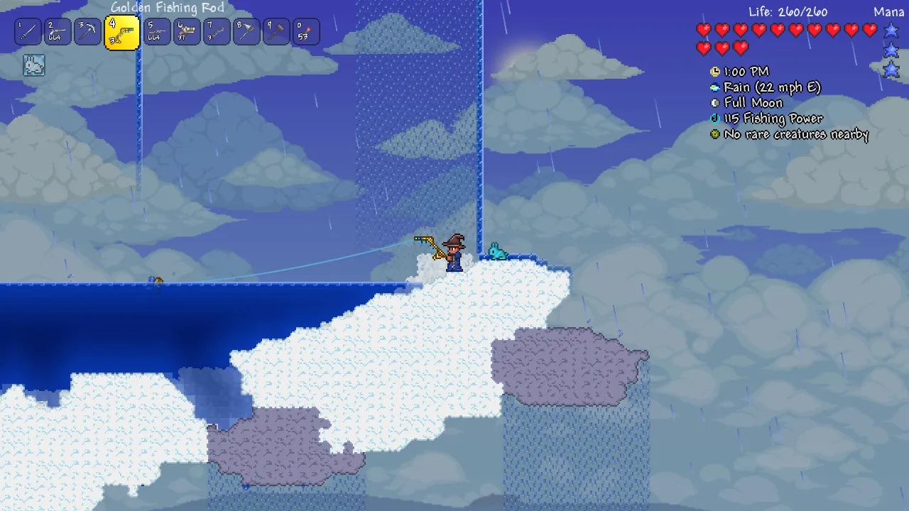 Official Terraria screenshot of a floating island among clouds
