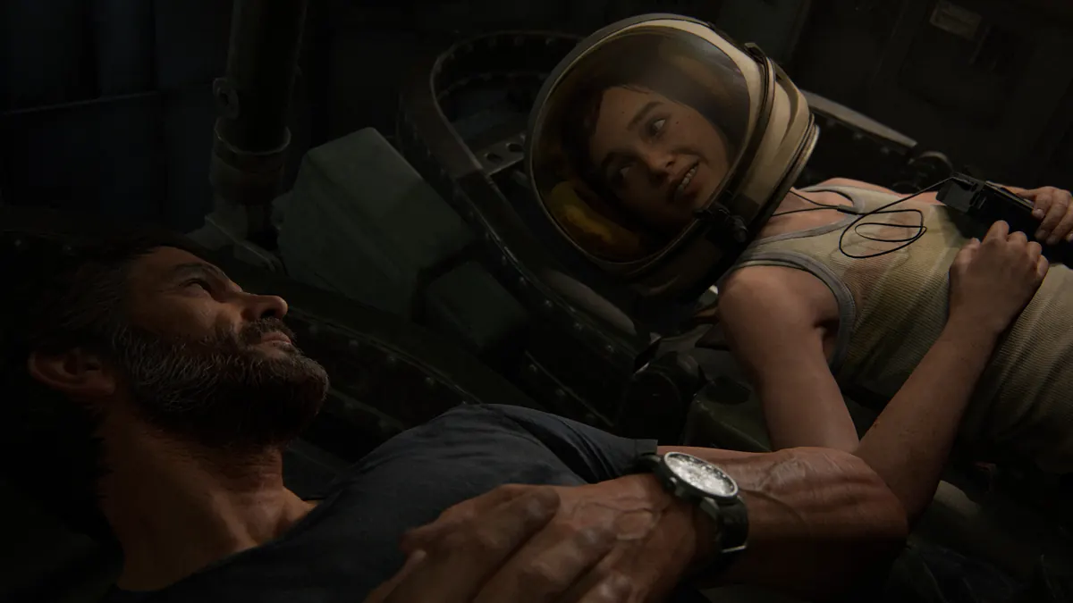 A character resting in The Last of Us Part II Remastered
